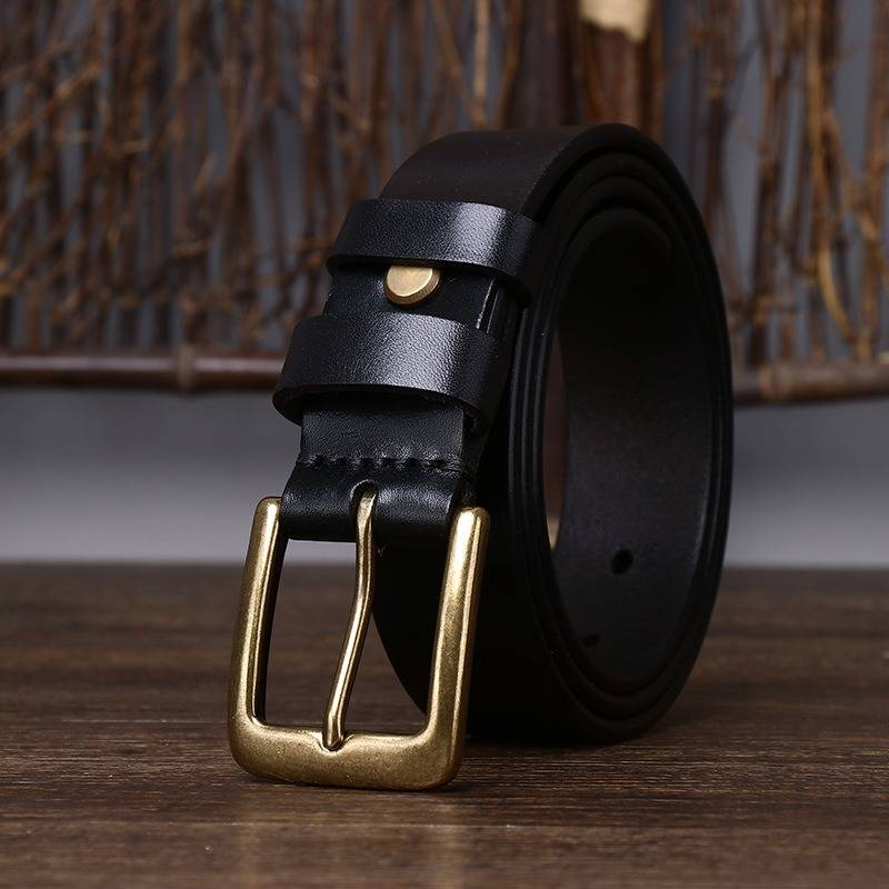 Black men's retro jeans belt