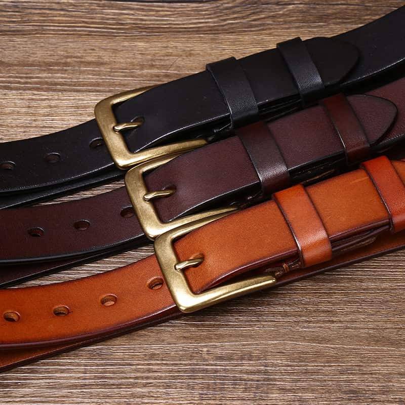 Brown men's retro jeans belt