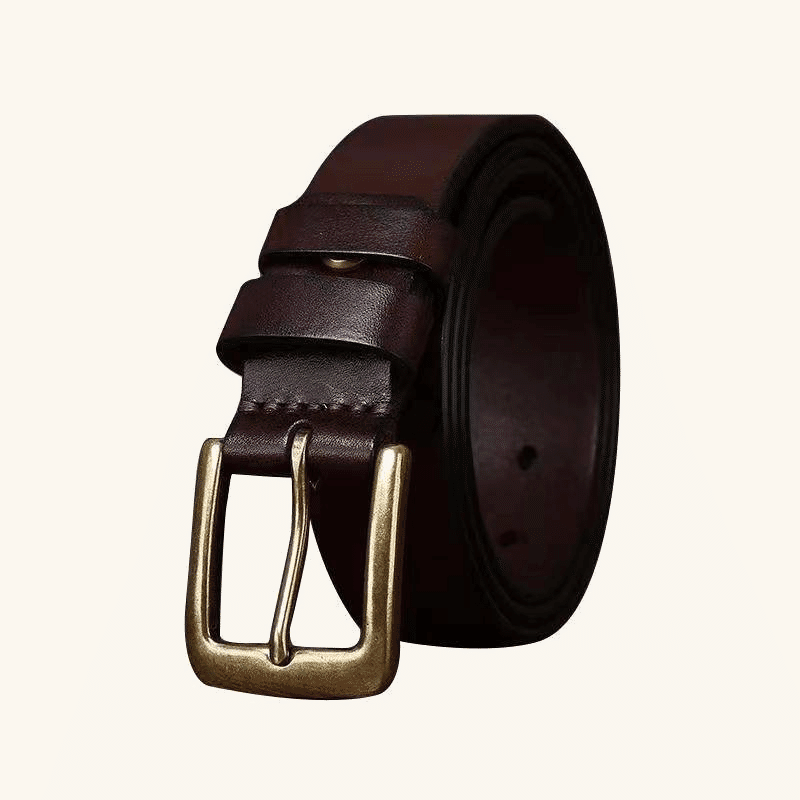 Dark brown men's retro jeans belt