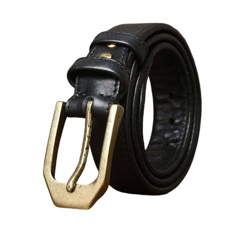 Black men's reversible western belt