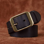 Black men's vintage leather belt