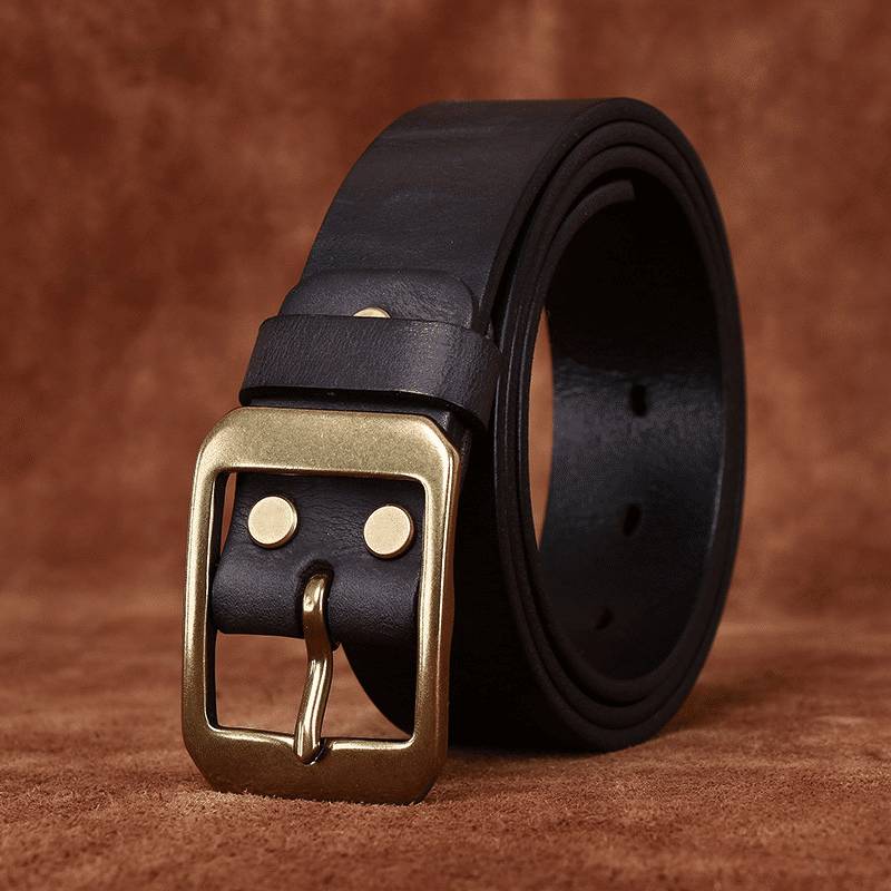 Black men's belt, clean edge