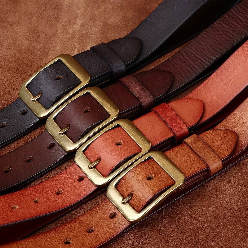 Brown men's belt, clean edge