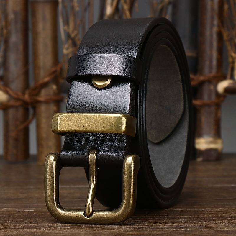 Black men's smooth heavy belt