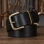 Black men's belt, smooth edge