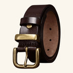Dark brown men's smooth heavy belt