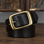 Black men's belt, leather grain