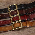 Brown men's belt, leather grain