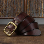 Dark brown men's vintage casual belt