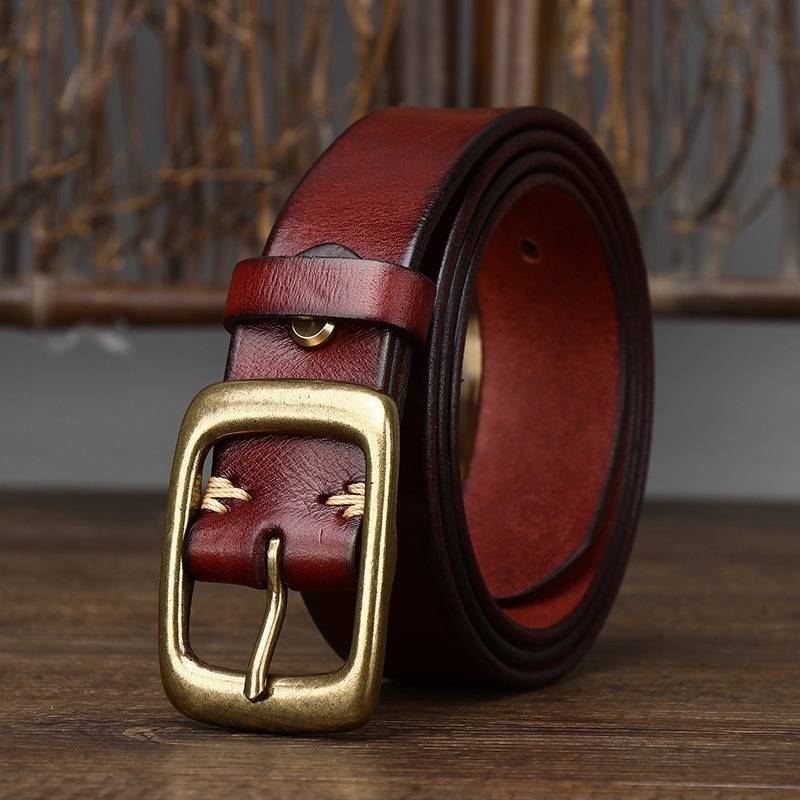 Red men's vintage casual belt