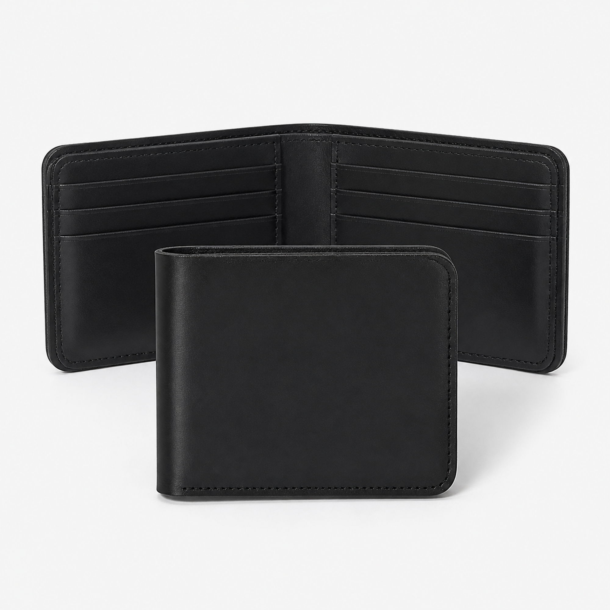 Black men's handmade bifold wallet