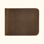 Dark brown men's handmade bifold wallet