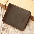 Dark brown men's wallet, closed detail