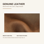 Close-up of the full-grain leather texture