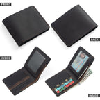 Black men's bifold wallet with ID window