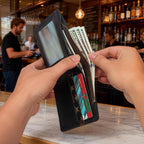Black men's wallet, ID window