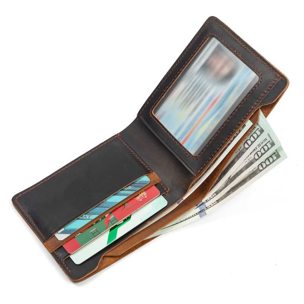 Brown-black men's wallet, card slots
