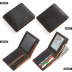 Brown-black men's wallet, side view