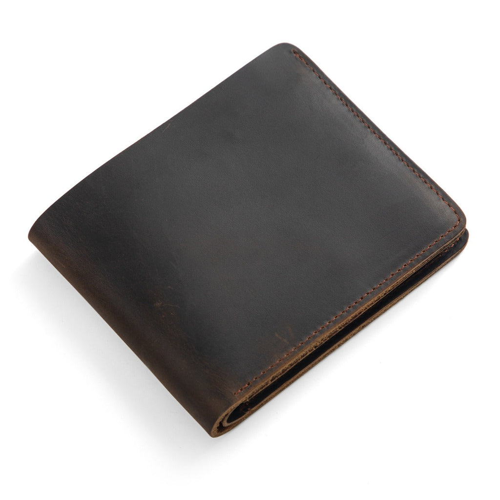 Brown-black men's wallet, interior view