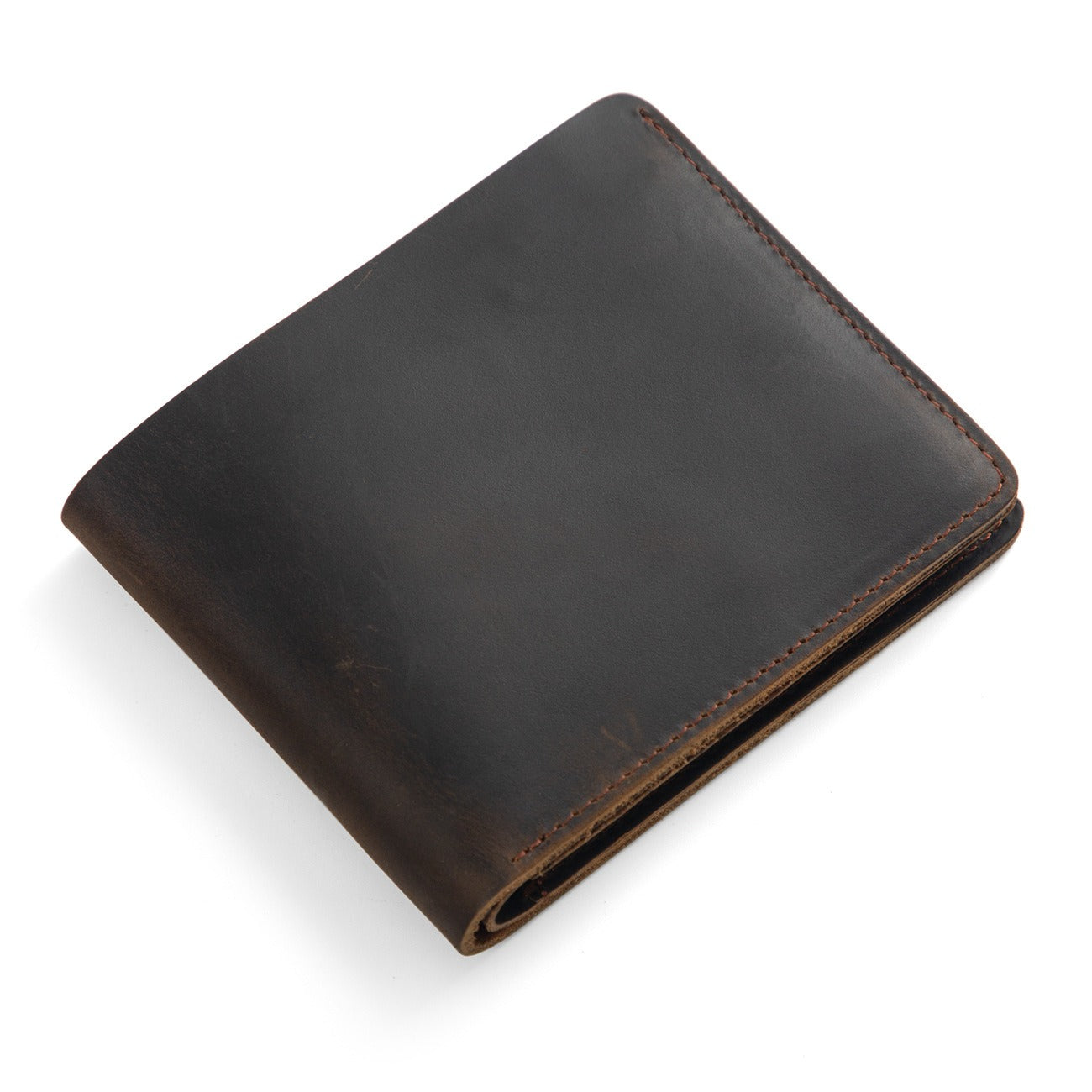 Brown-black men's wallet, interior view