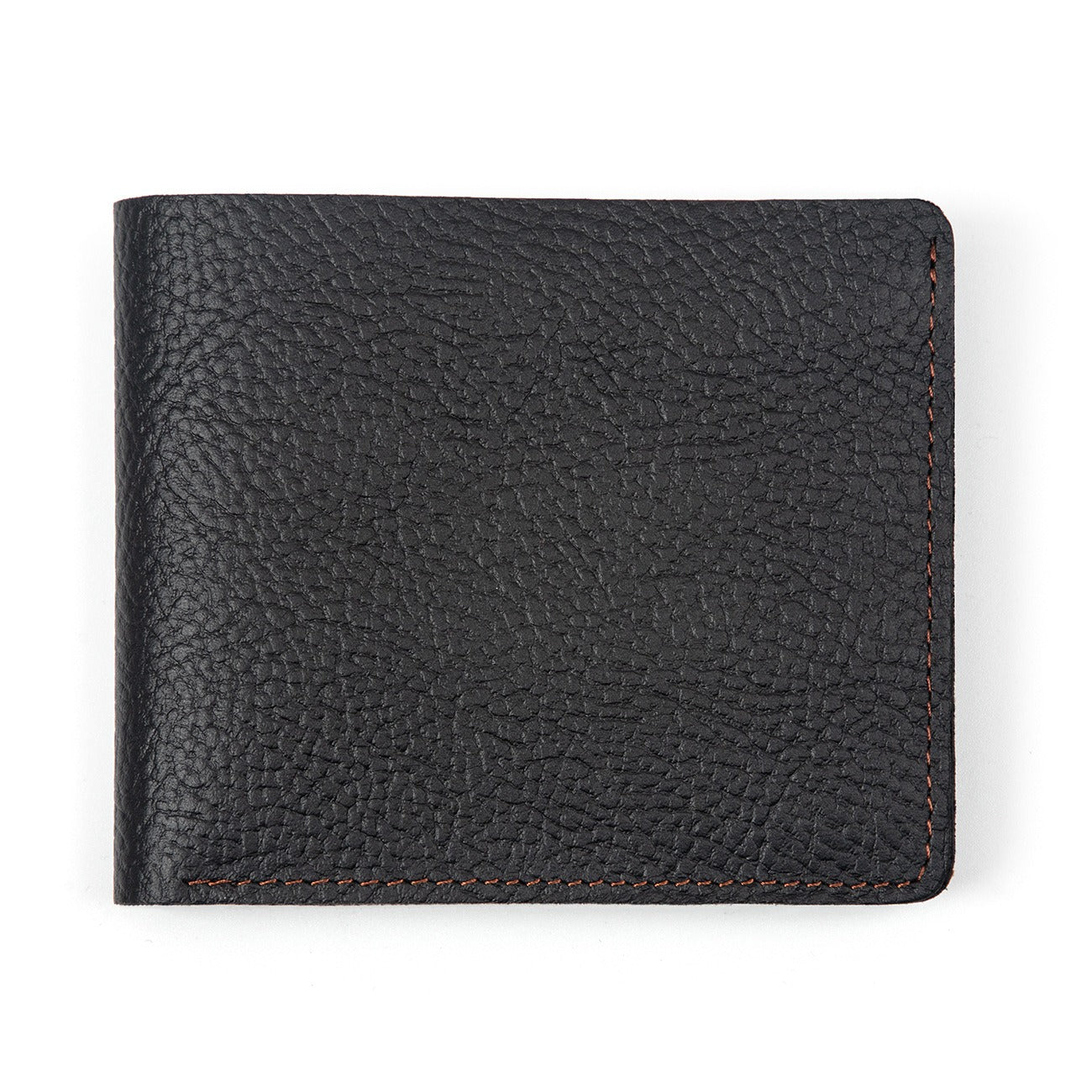 Lychee-grain black men's wallet, ID window