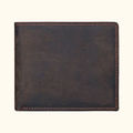 Dark brown men's bifold wallet