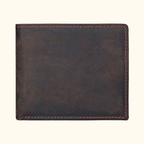 Dark brown men's bifold wallet