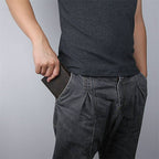 Dark brown men's wallet, side pockets