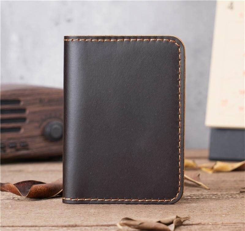 Dark brown men's bifold wallet, card slots