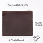 Dark brown men's wallet, leather grain