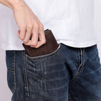Dark brown men's wallet, ID windows