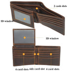 Dark brown men's wallet, card slots