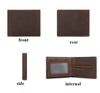 Dark brown men's wallet, stitching detail