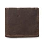 Dark brown men's wallet, closed view
