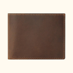 Dark brown men's ultra slim bifold wallet