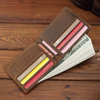 Dark brown men's wallet, leather grain