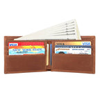 Brown men's wallet, flat lay