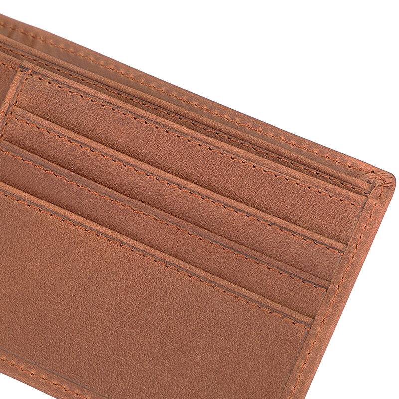 Brown men's wallet, side view