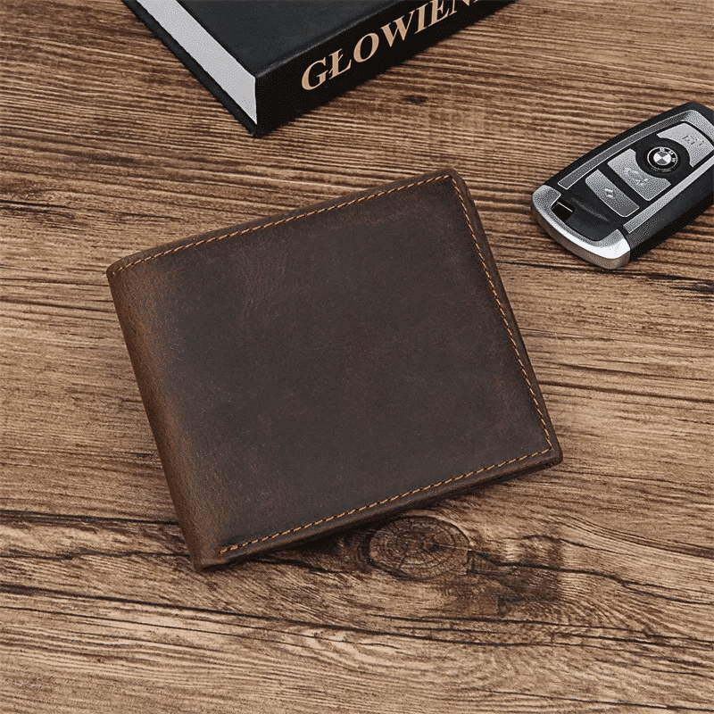Dark brown men's wallet, card slots