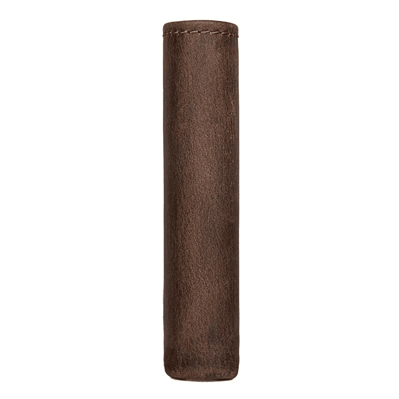 Dark brown men's wallet, leather grain