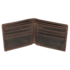Dark brown men's wallet, closed view