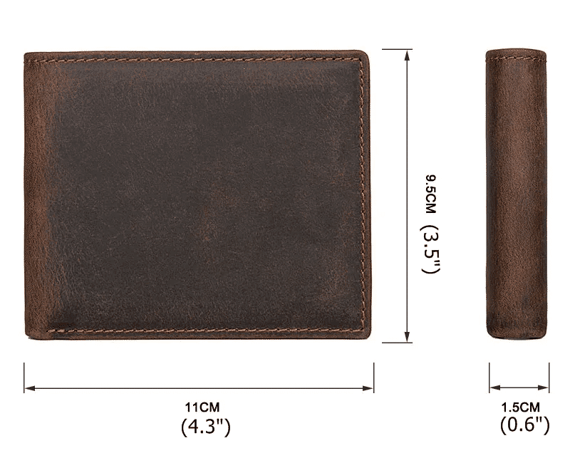 Dark brown men's wallet, interior view
