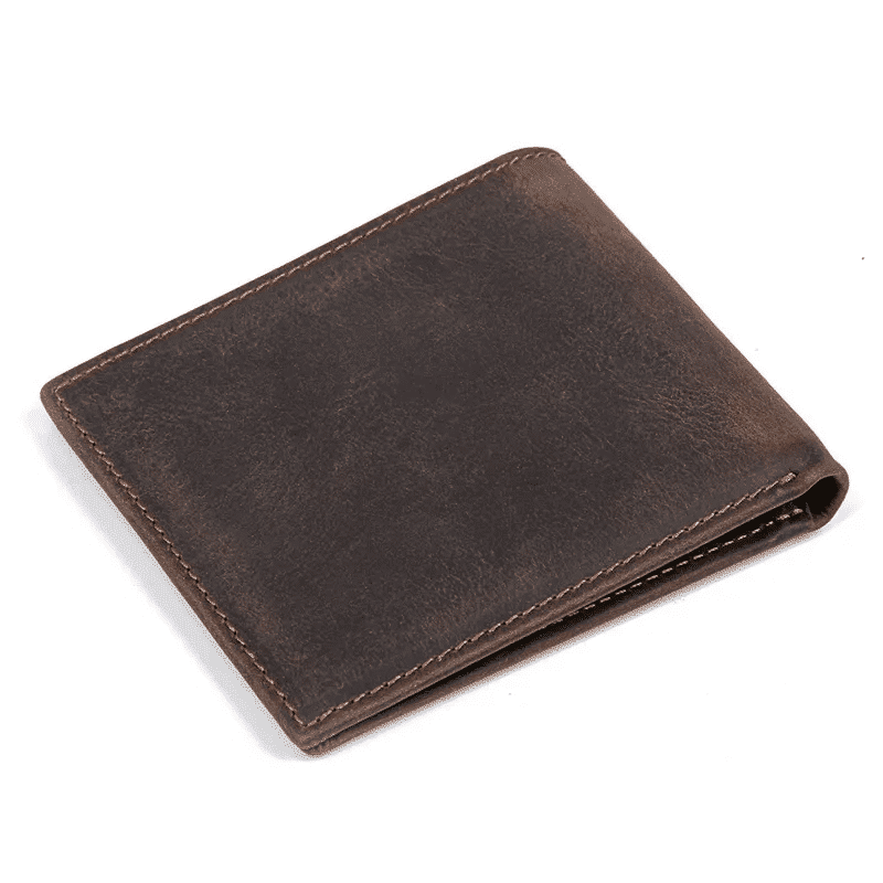 Dark brown men's bifold wallet