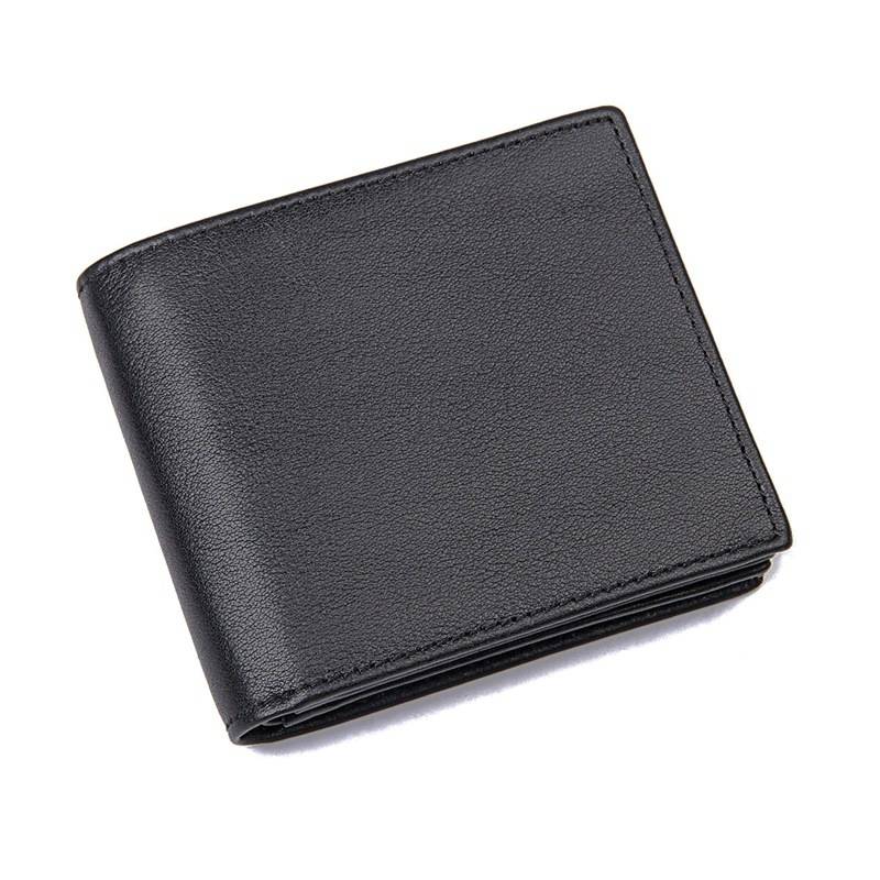Black men's wallet, flat lay