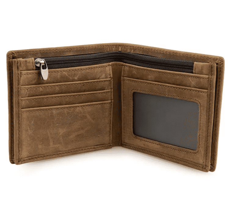 Brown men's wallet, card slots