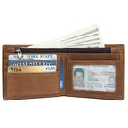 Brown men's wallet, closed view