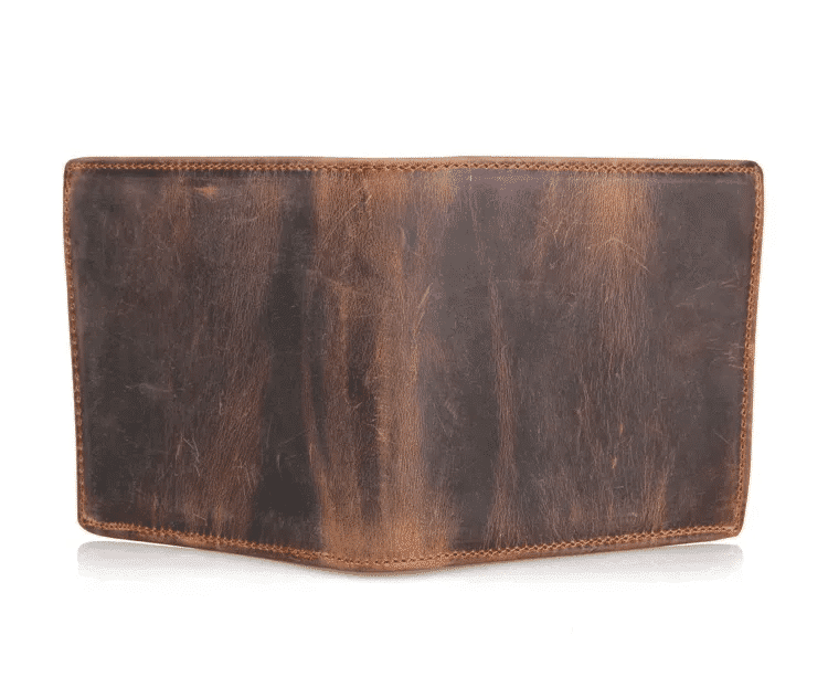 Dark brown men's wallet, zipper coin pocket