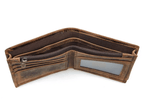 Dark brown men's wallet, closed view