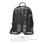 Black leather bookbag, interior view