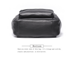 Black leather bookbag, back view
